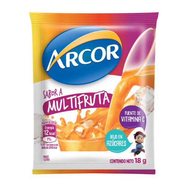 Jugo En Polvo Arcor Sabor Multifruta 18g