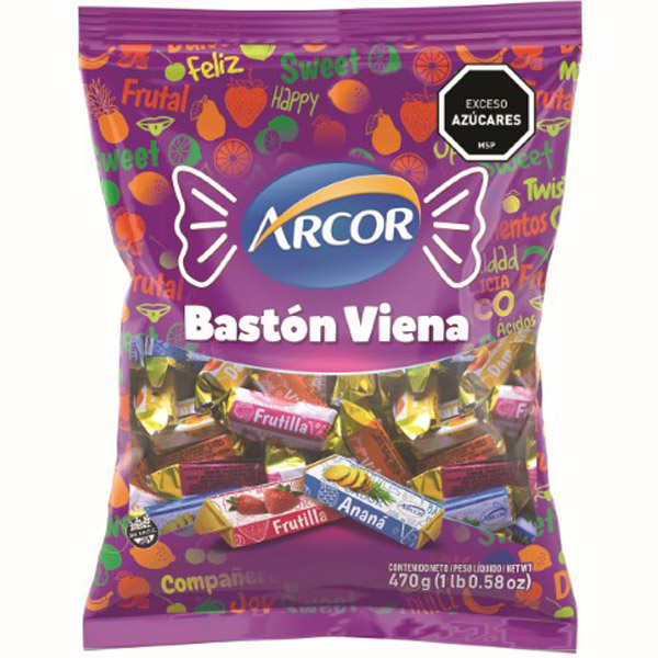 Caramelos Rellenos Arcor Baston Viena 470g