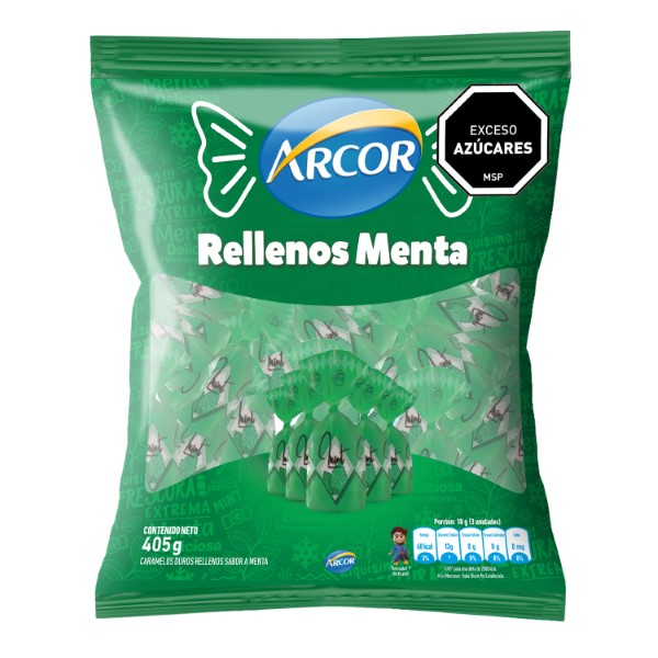 Caramelos Rellenos Arcor Menta 405g