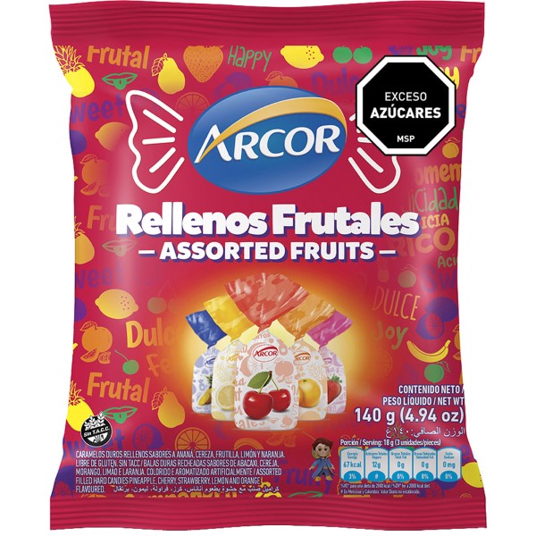 Caramelos Rellenos Arcor Rellenos Frutales 140g