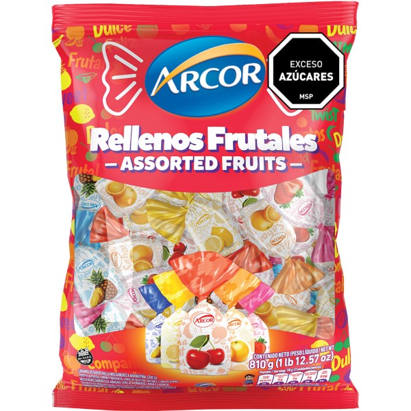 Caramelos Rellenos Arcor Rellenos Frutales 810g
