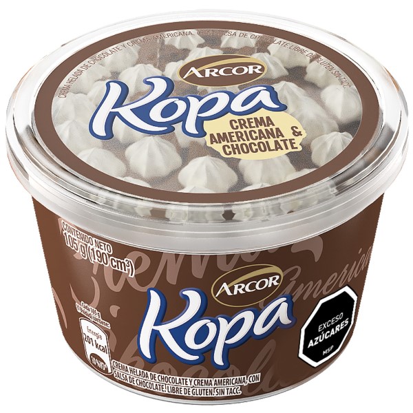 Helado Arcor Kopa Crema Americana Y Chocolate 105g