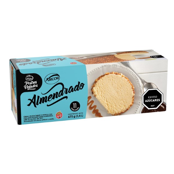 Postre Helado Arcor Vainilla Crocante Almendrado 675g
