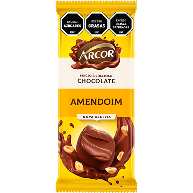 Tableta Arcor Chocolate Con Leche Y Mani 80g