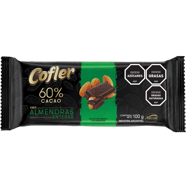 Tabletas Cofler 60% Cacao Almendras100g