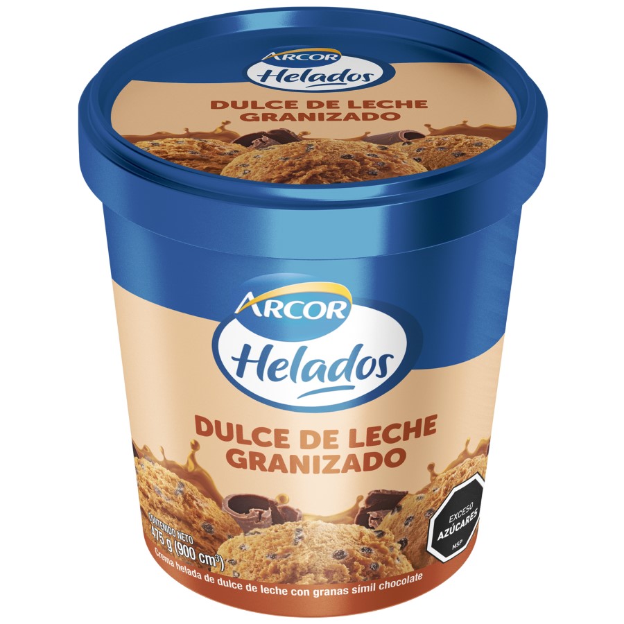 Helado Arcor Dulce De Leche Granizado 900cc